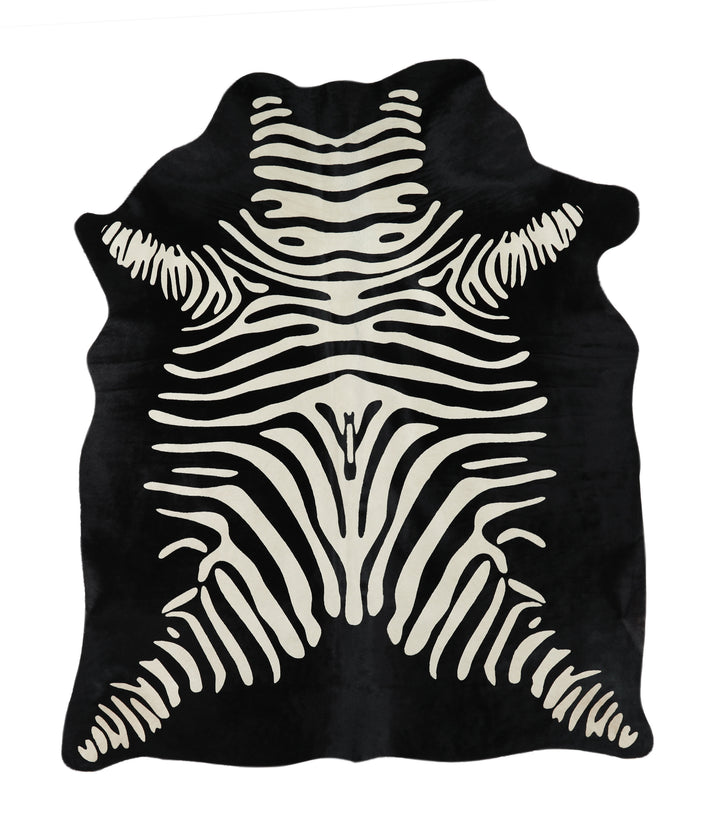 Zebra X-Large Brazilian Cowhide Rug 7'0"H x 6'0"W #21867 by Hudson Hides