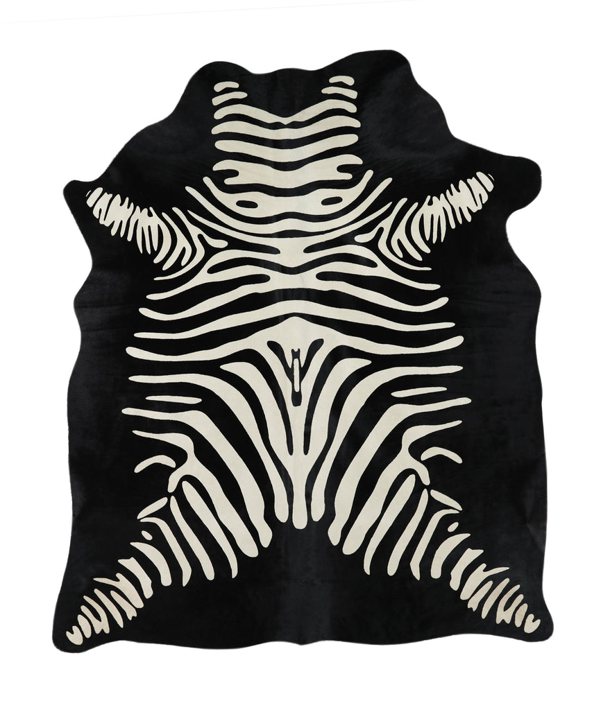 Zebra X-Large Brazilian Cowhide Rug 7'0"H x 6'0"W #21867 by Hudson Hides