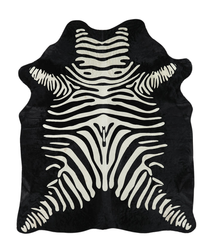 Zebra X-Large Brazilian Cowhide Rug 7'0"H x 5'10"W #21869 by Hudson Hides