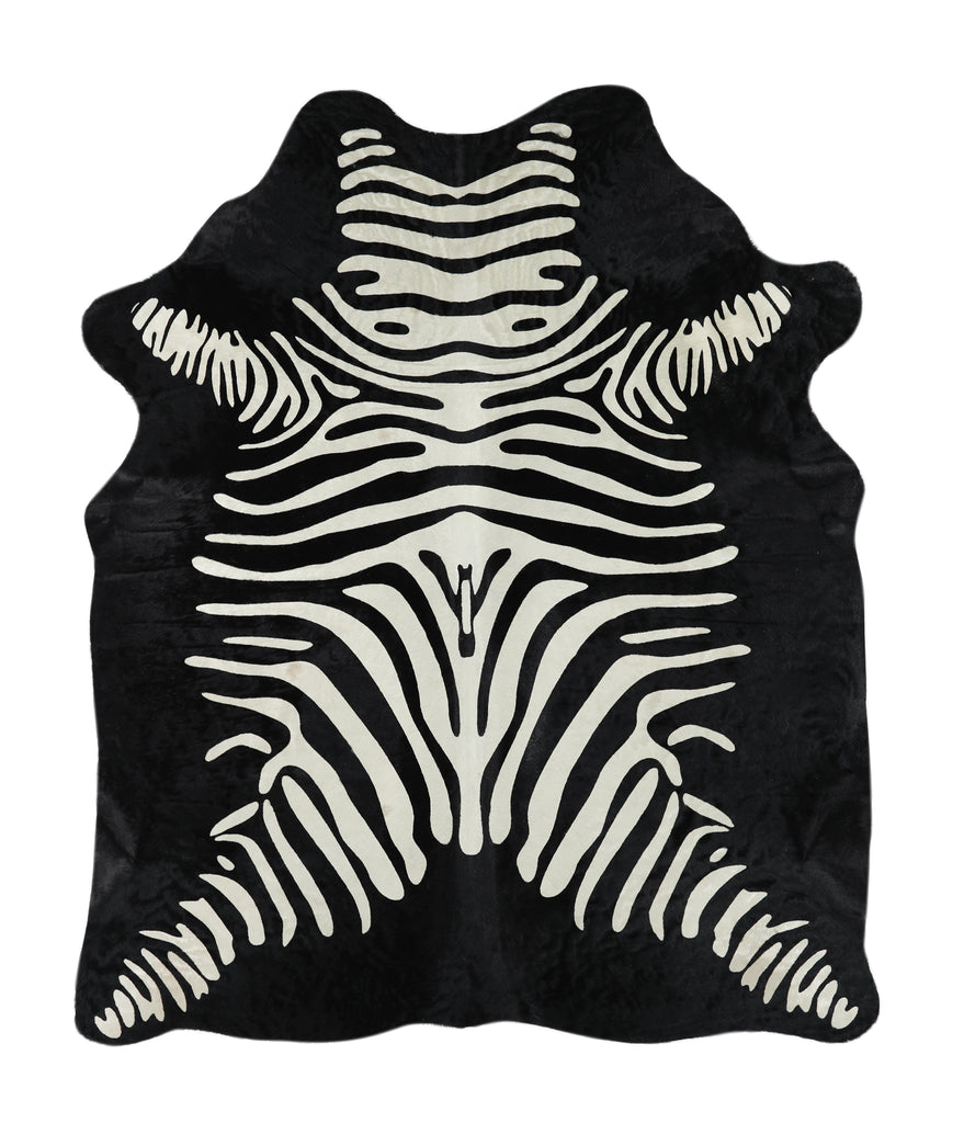 Zebra X-Large Brazilian Cowhide Rug 7'0"H x 5'10"W #21869 by Hudson Hides