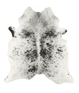 Salt and Pepper Black X-Large Brazilian Cowhide Rug 7'2"H x 6'8"W #22621 by Hudson Hides