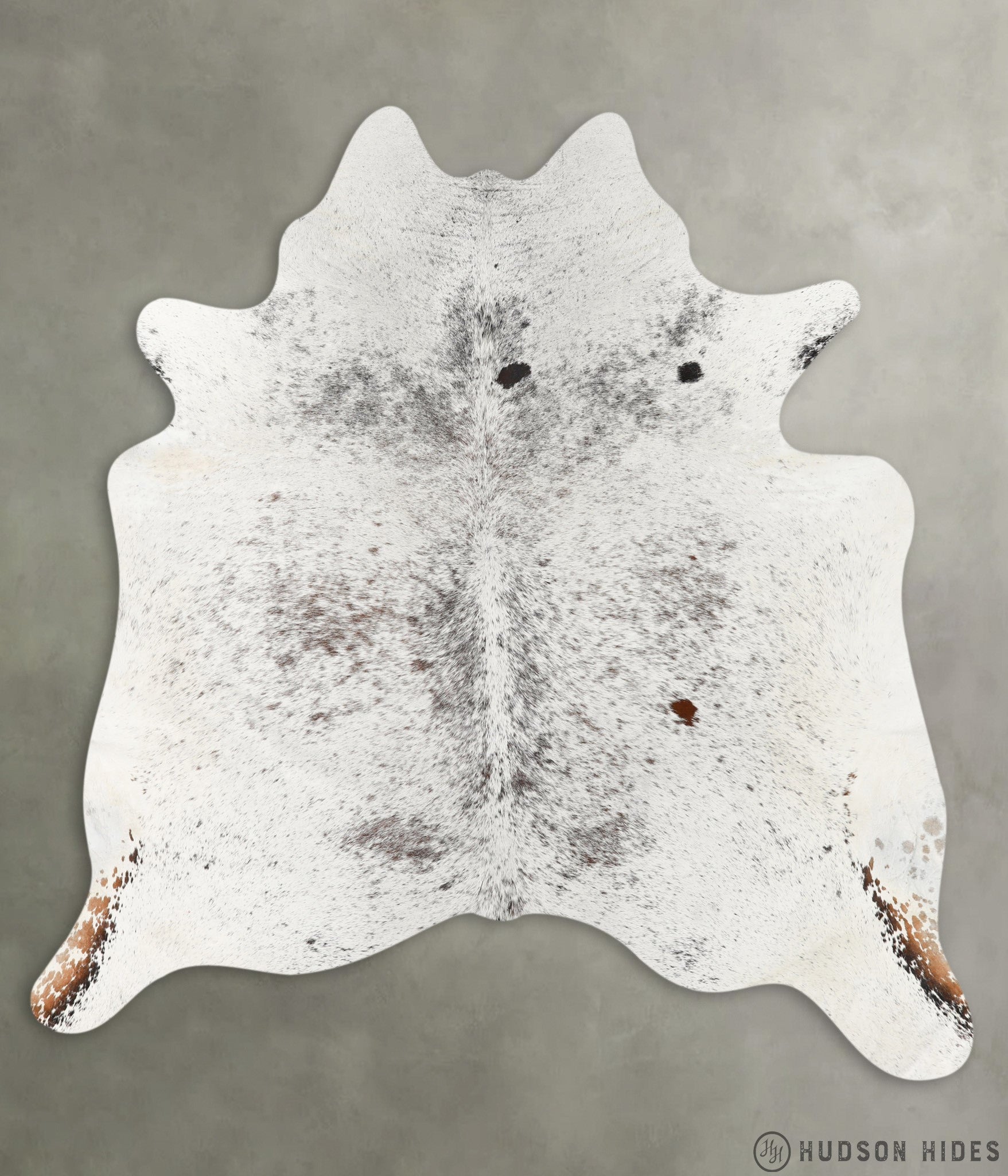 Salt and Pepper Brown XX-Large Brazilian Cowhide Rug 7'3"H x 7'1"W #22867 by Hudson Hides