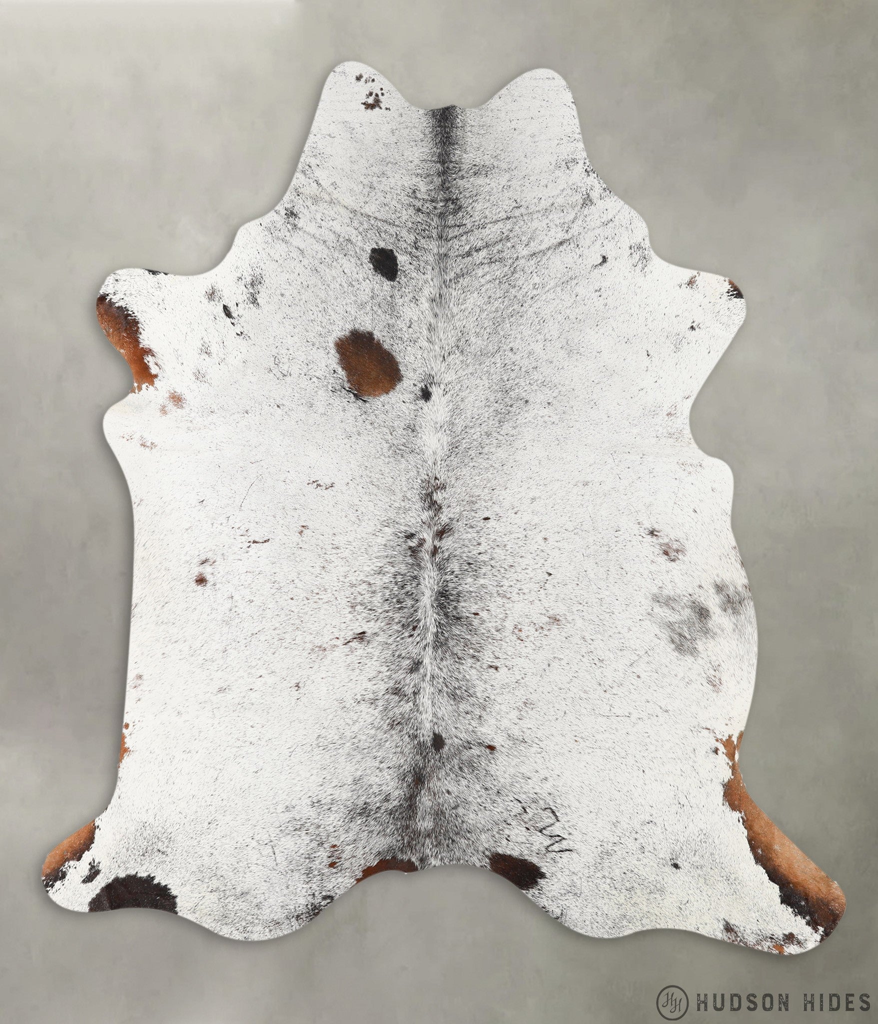 Salt and Pepper Brown X-Large Brazilian Cowhide Rug 7'5"H x 6'8"W #22907 by Hudson Hides