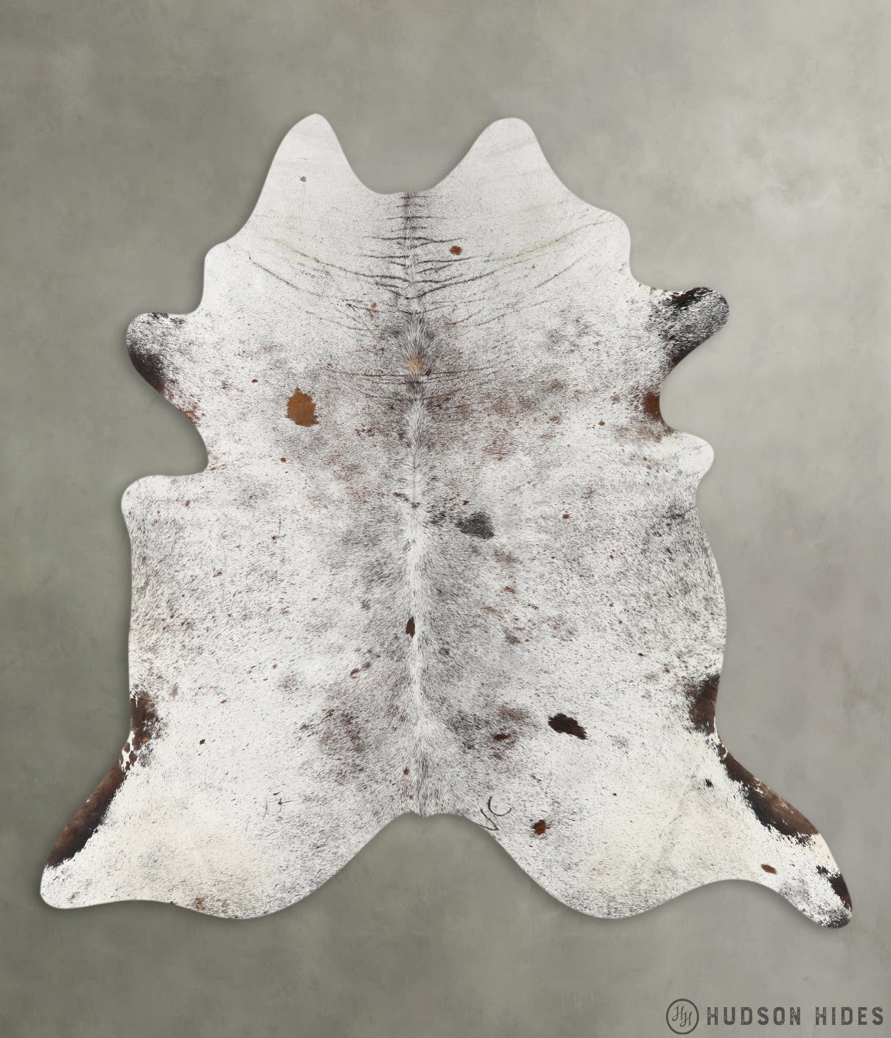 Salt and Pepper Brown XX-Large Brazilian Cowhide Rug 7'6"H x 7'7"W #22926 by Hudson Hides