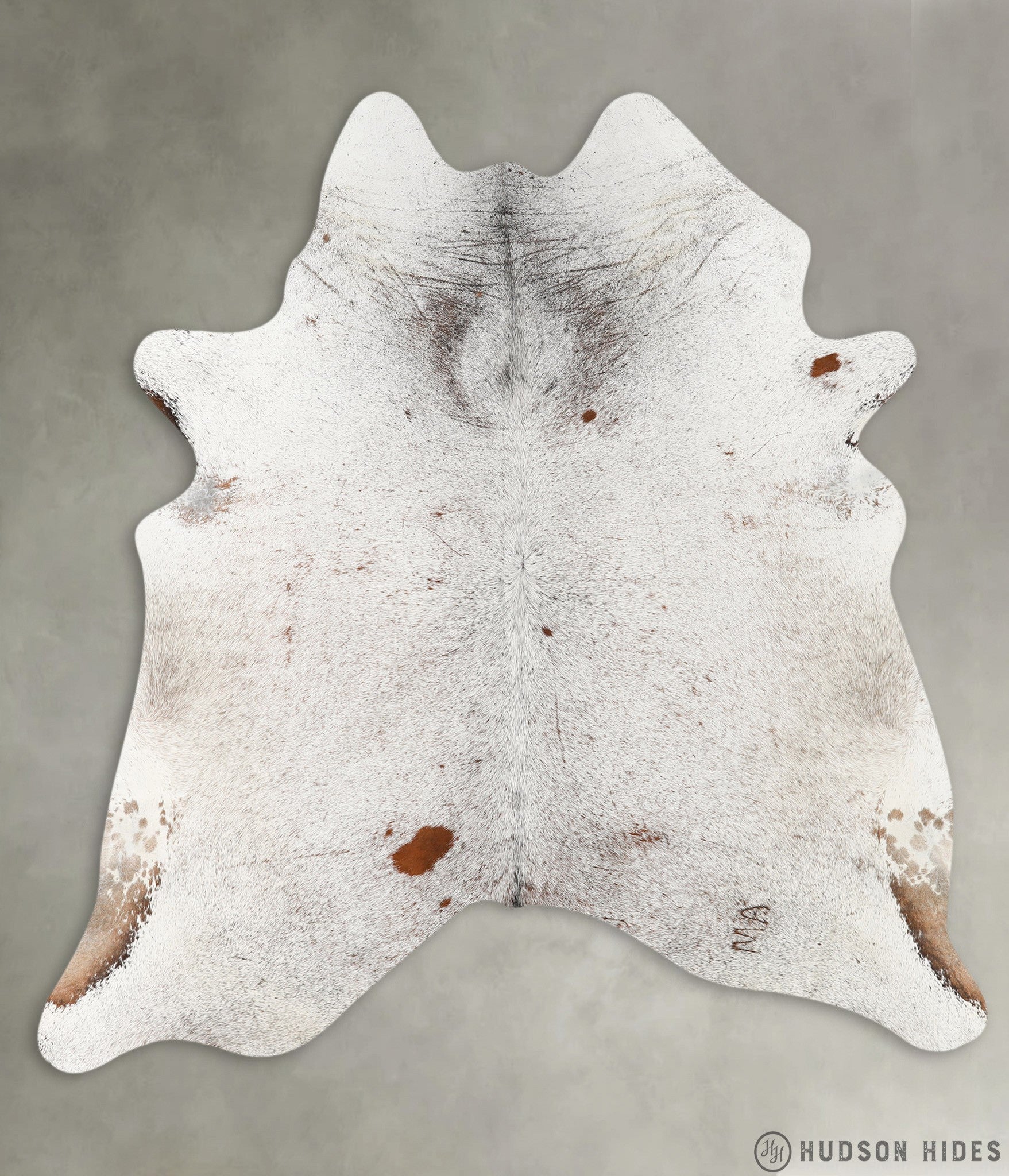 Salt and Pepper Brown XX-Large Brazilian Cowhide Rug 7'4"H x 7'1"W #22985 by Hudson Hides