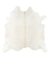 Solid White XX-Large Brazilian Cowhide Rug 7'4"H x 7'1"W #23127 by Hudson Hides