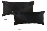 Solid Black Cowhide Pillow 12x22 #23958 by Hudson Hides