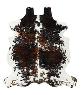 Tricolor X-Large European Cowhide Rug 7'0"H x 6'4"W #24125 by Hudson Hides