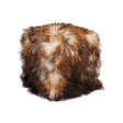 Tibetan Square 18" Pouf Ottoman Rust Tipped