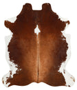 Brown and White X-Large European Cowhide Rug 6'10"H x 5'11"W #26496 by Hudson Hides