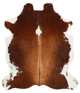 Brown and White X-Large European Cowhide Rug 6'10"H x 5'11"W #26496 by Hudson Hides
