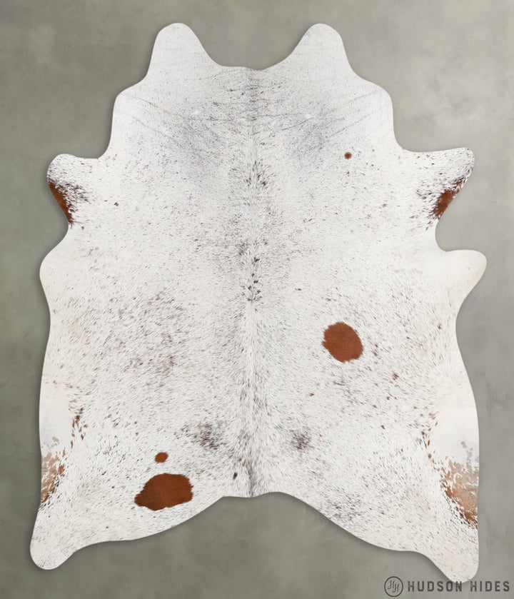 Salt and Pepper Brown X-Large Brazilian Cowhide Rug 7'6"H x 6'2"W #27507 by Hudson Hides