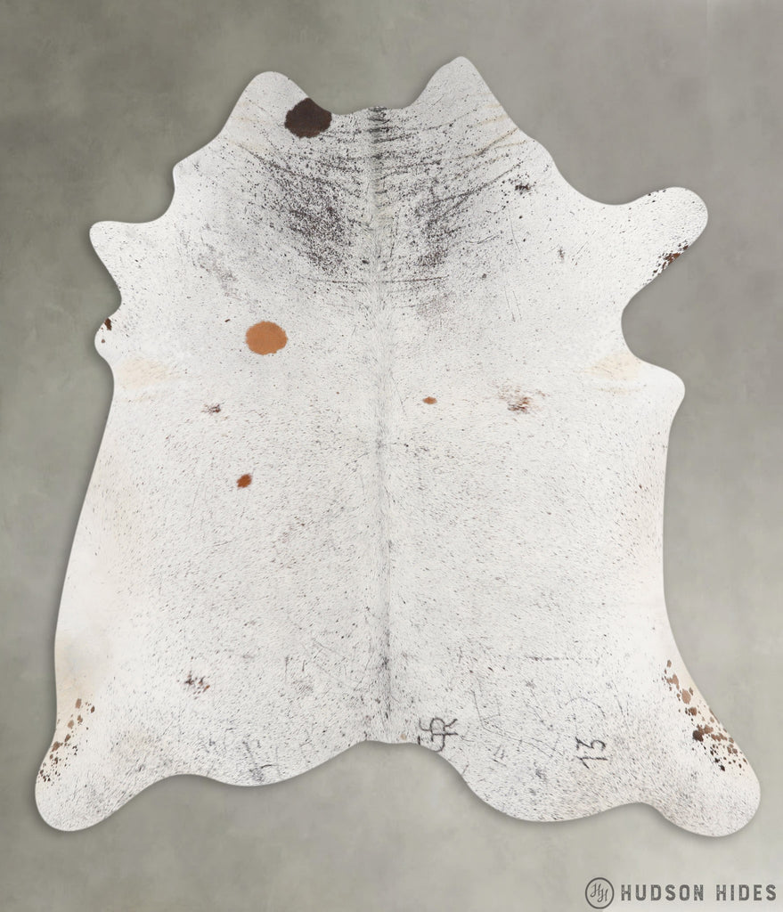 Salt and Pepper Brown X-Large Brazilian Cowhide Rug 7'0"H x 6'6"W #27517 by Hudson Hides