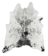 Salt and Pepper Black X-Large Brazilian Cowhide Rug 7'8"H x 6'5"W #29749 by Hudson Hides