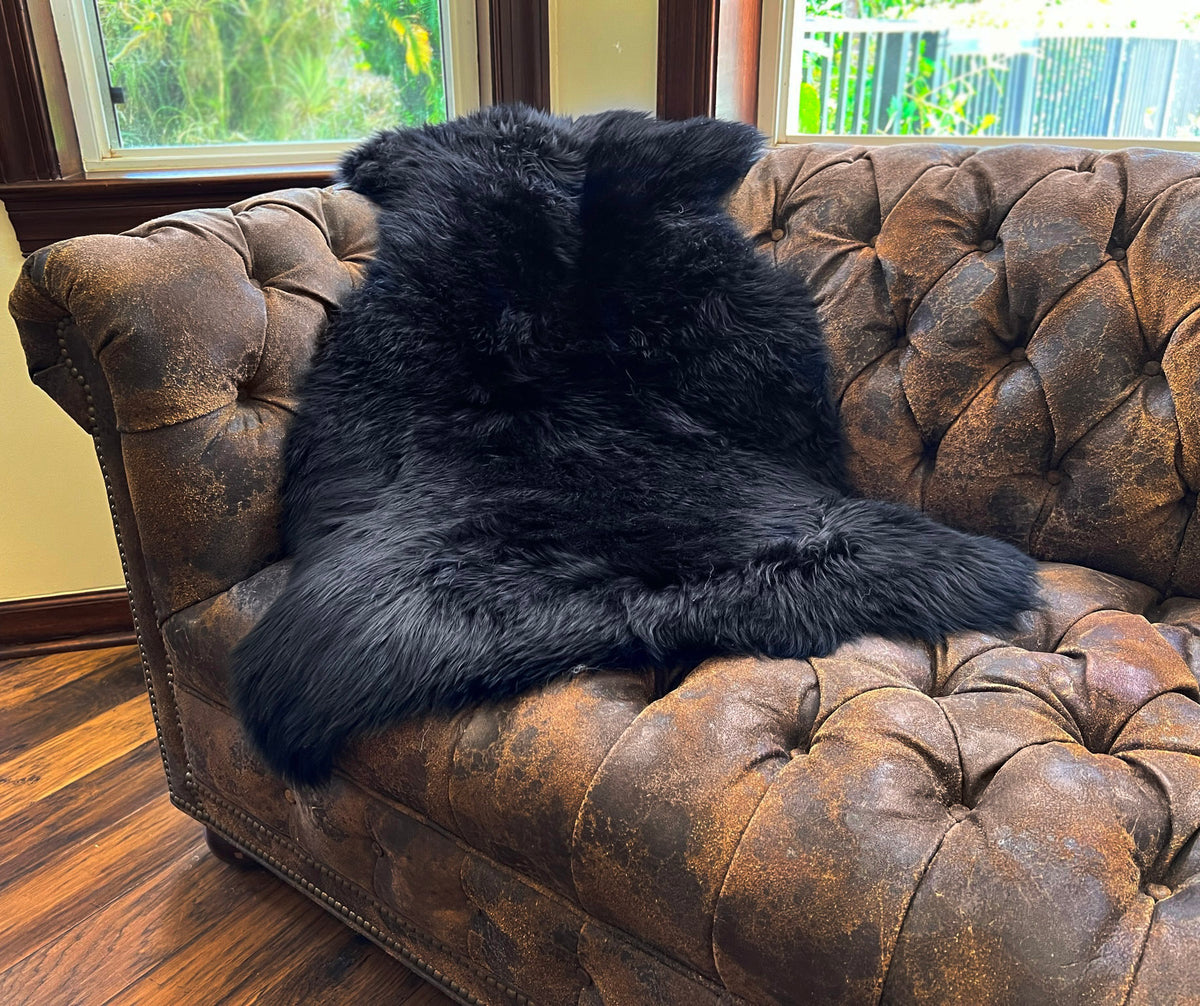 Black New Zealand Sheepskin 2' x 3' by Hudson Hides