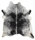 Salt and Pepper Black X-Large Brazilian Cowhide Rug 7'4"H x 6'2"W #30176 by Hudson Hides