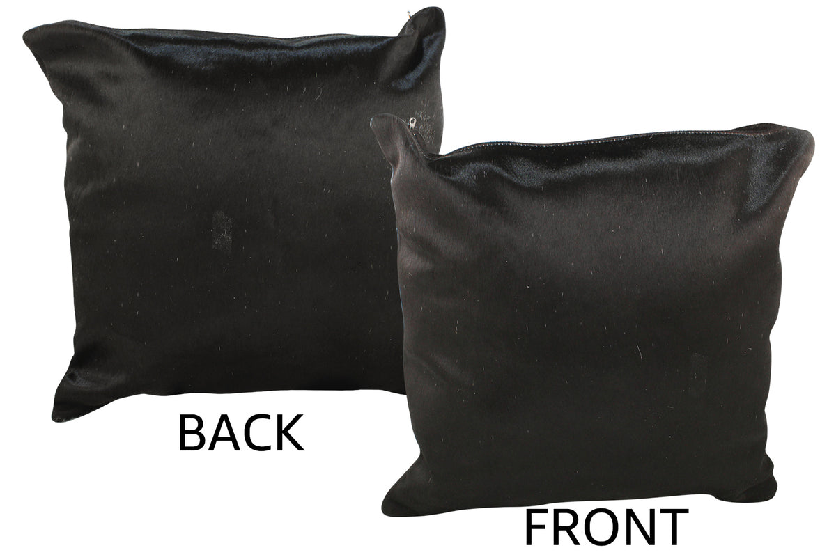 Solid Black Cowhide Pillow #34401