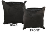Solid Black Cowhide Pillow 20x20 #34405 by Hudson Hides