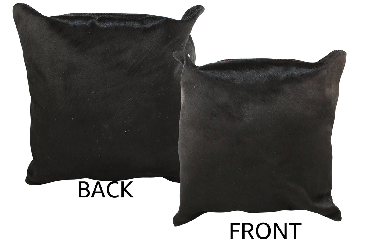 Solid Black Cowhide Pillow #34405