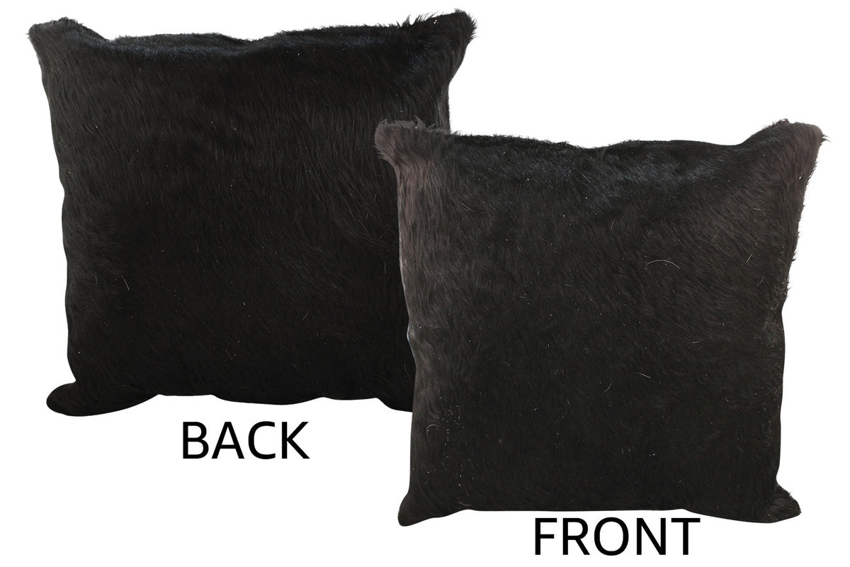 Solid Black Cowhide Pillow #34408