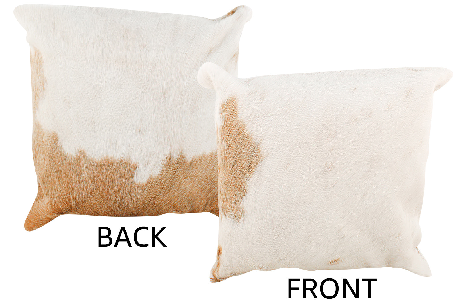 Beige and White Cowhide Pillow #34686