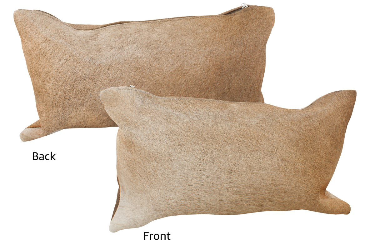 Grey with Beige Cowhide Pillow #35491