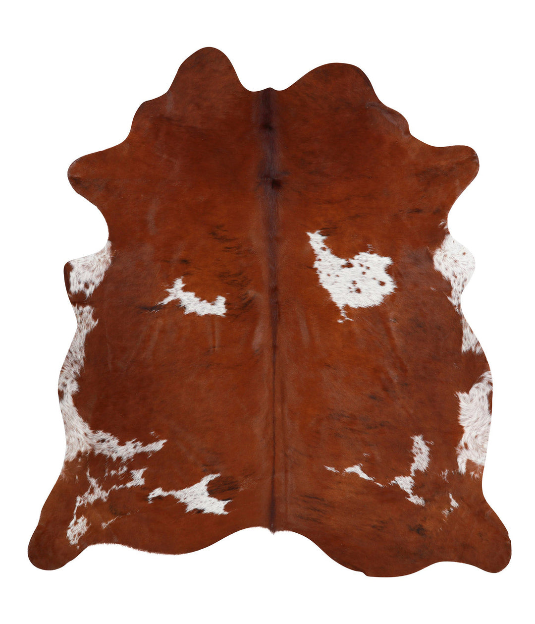 Brown and White XX-Large Brazilian Cowhide Rug 7'8"H x 7'0"W #41955 by