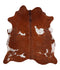 Brown and White XX-Large Brazilian Cowhide Rug 7'8