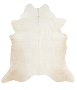 Solid White X-Large Brazilian Cowhide Rug 7'2"H x 6'8"W #41972 by Hudson Hides