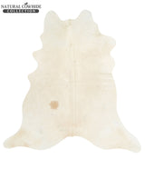 Ivory with Beige X-Large Brazilian Cowhide Rug 6'4"H x 6'6"W #46036 by Hudson Hides