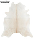 Ivory with Beige X-Large Brazilian Cowhide Rug 7'2"H x 6'4"W #46107 by Hudson Hides