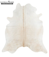 Ivory with Beige X-Large Brazilian Cowhide Rug 7'2"H x 6'4"W #46107 by Hudson Hides
