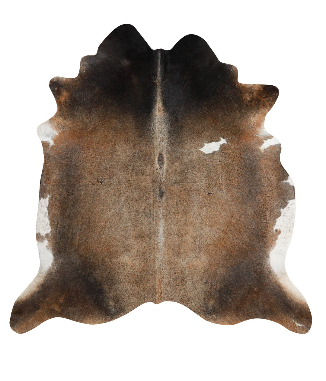 Grey with Beige X-Large Brazilian Cowhide Rug 7'1"H x 6'11"W #48641 by