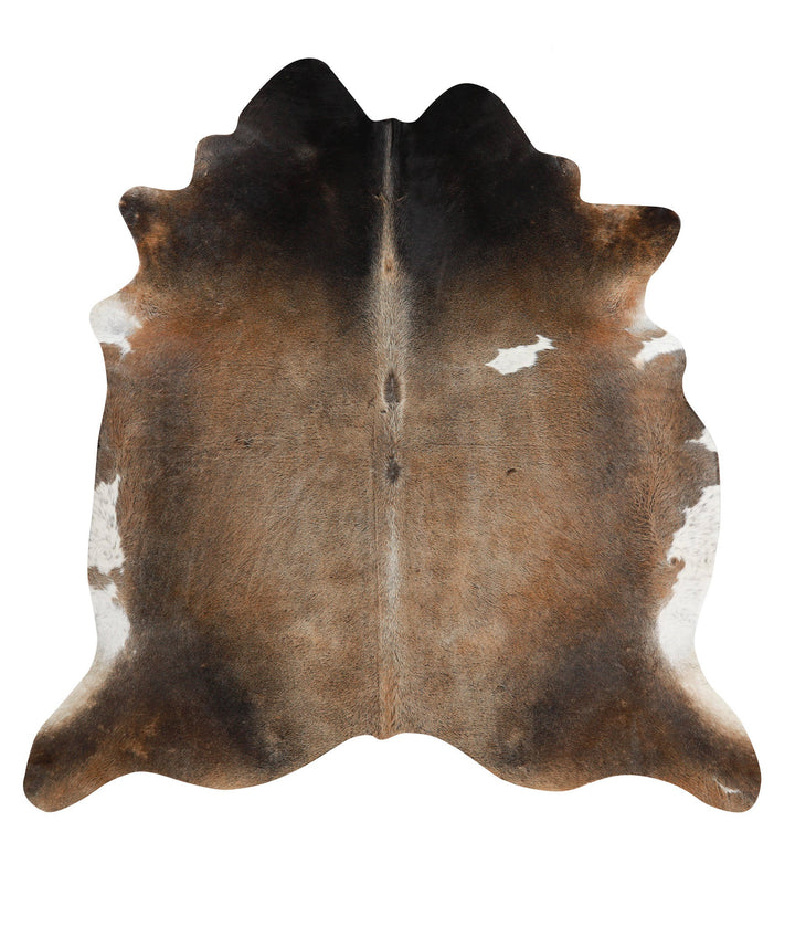 Grey with Beige X-Large Brazilian Cowhide Rug 7'1"H x 6'11"W #48641 by Hudson Hides