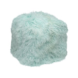 Tibetan Square 18" Pouf Ottoman Aqua