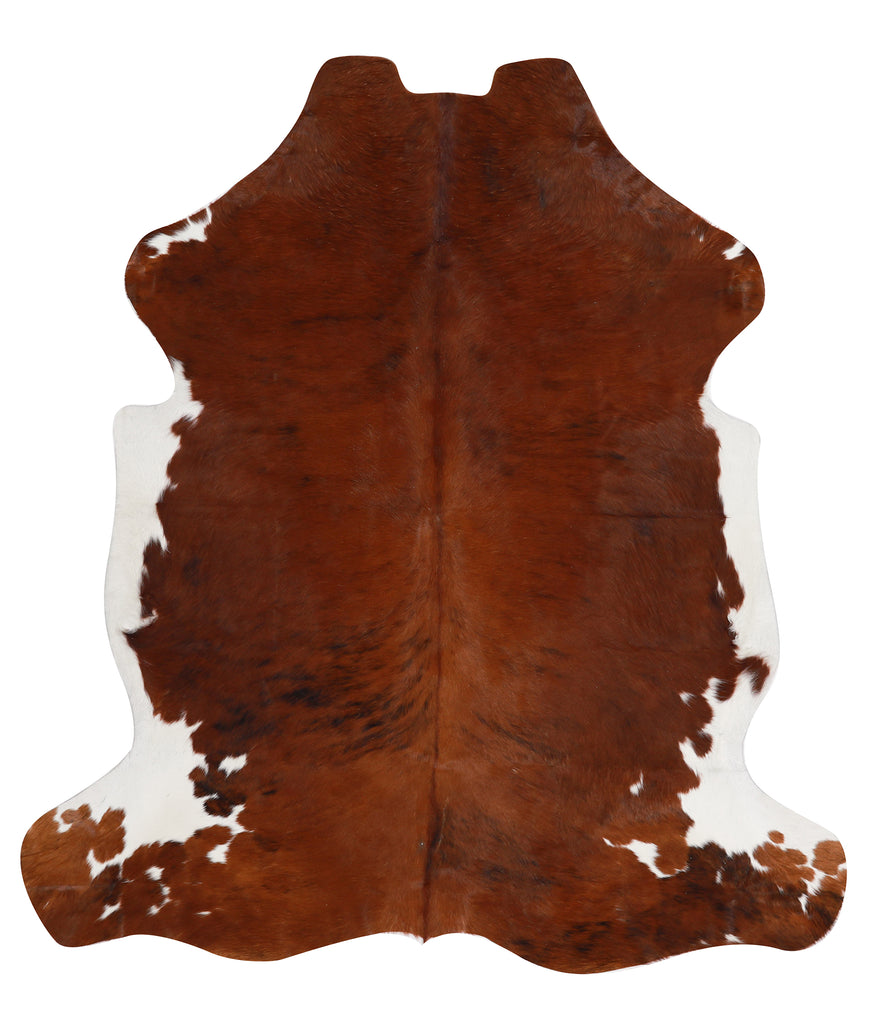 Brown and White X-Large European Cowhide Rug 6'8"H x 6'0"W #54282 by Hudson Hides