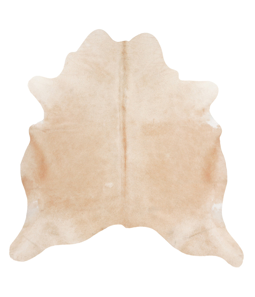 Beige X-Large Brazilian Cowhide Rug 7'0"H x 6'11"W #64966 by Hudson Hides