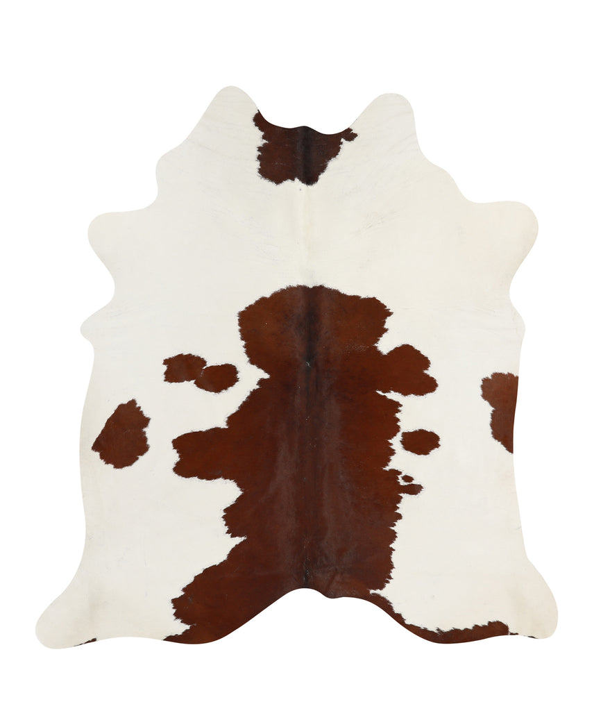 Brown and White Large Brazilian Cowhide Rug 6'4"H x 5'10"W #66355 by Hudson Hides