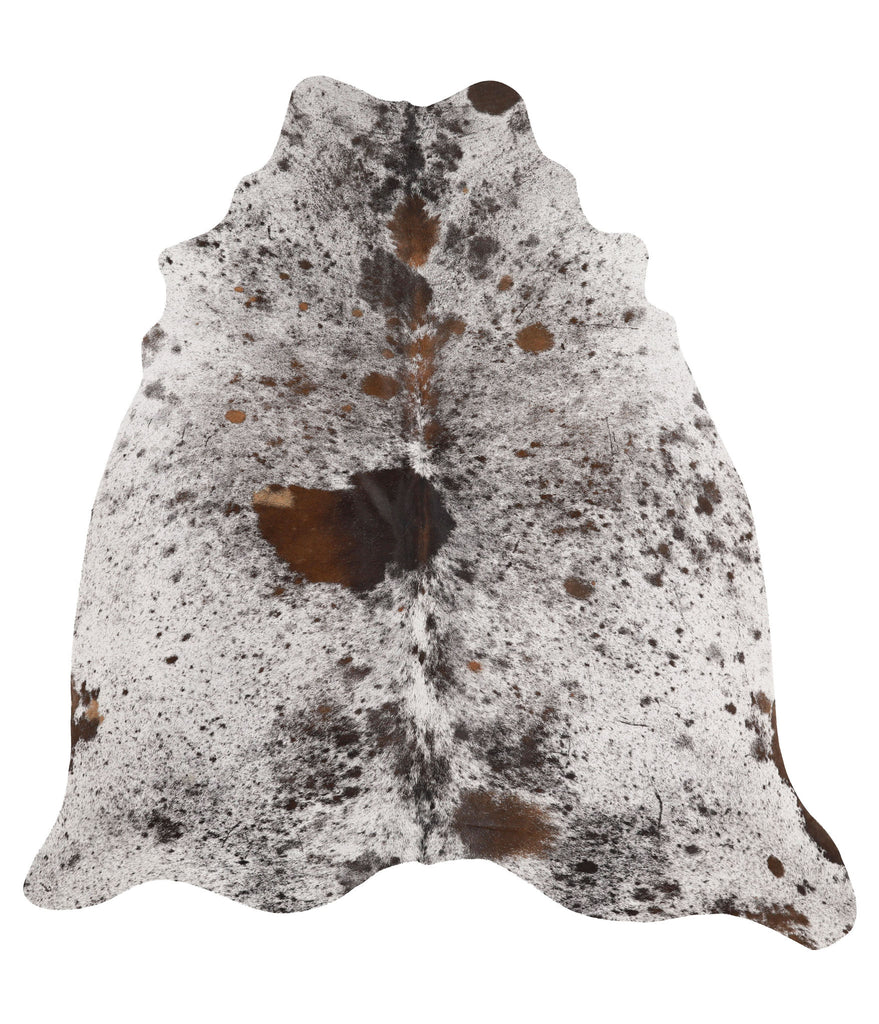 Salt and Pepper Brown X-Large Brazilian Cowhide Rug 7'2"H x 6'8"W #66796 by Hudson Hides