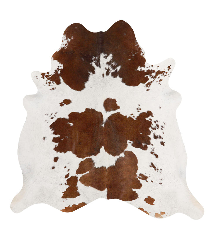 Brown and White X-Large Brazilian Cowhide Rug 6'8"H x 6'6"W #68210 by Hudson Hides