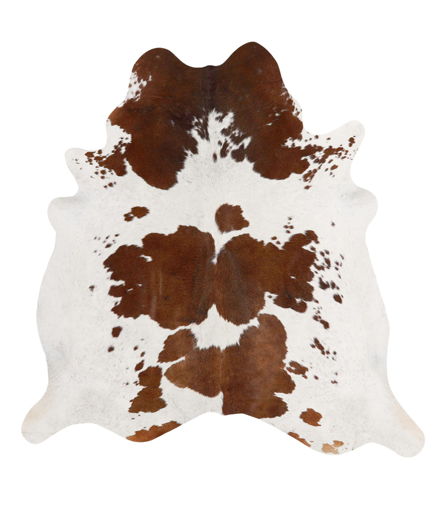 Brown and White X-Large Brazilian Cowhide Rug 6'8"H x 6'6"W #68210 by Hudson Hides