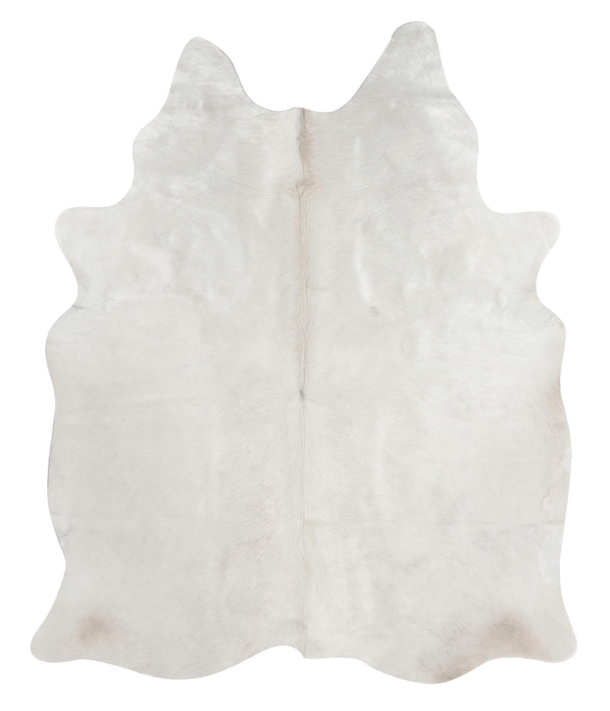 Solid White X-Large Brazilian Cowhide Rug 7'0"H x 5'9"W #68369 by Hudson Hides