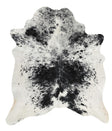 Salt and Pepper Black Large Brazilian Cowhide Rug 6'7"H x 5'9"W #68524 by Hudson Hides