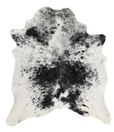 Salt and Pepper Black Large Brazilian Cowhide Rug 6'7"H x 5'9"W #68524 by Hudson Hides