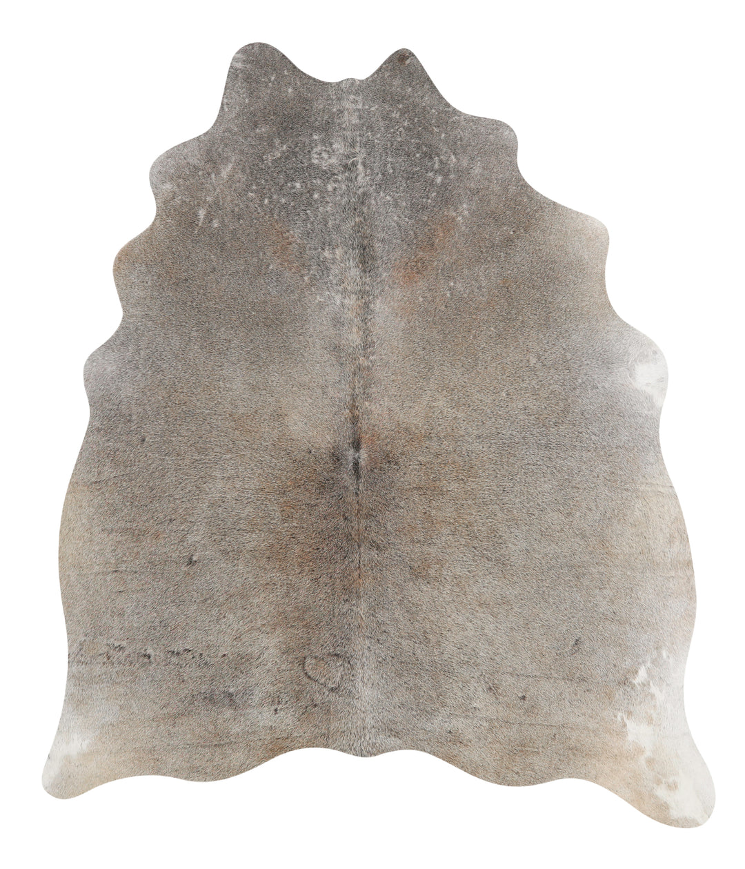 Grey with Beige Large Brazilian Cowhide Rug 6'4"H x 5'5"W #69035 by Hu