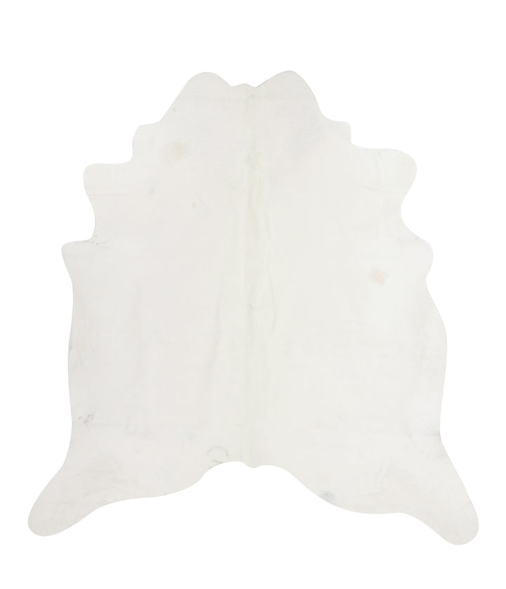 Solid White XX-Large Brazilian Cowhide Rug 7'4"H x 6'11"W #71637 by Hudson Hides