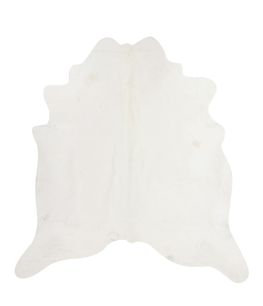 Solid White XX-Large Brazilian Cowhide Rug 7'4"H x 6'11"W #71637 by Hudson Hides