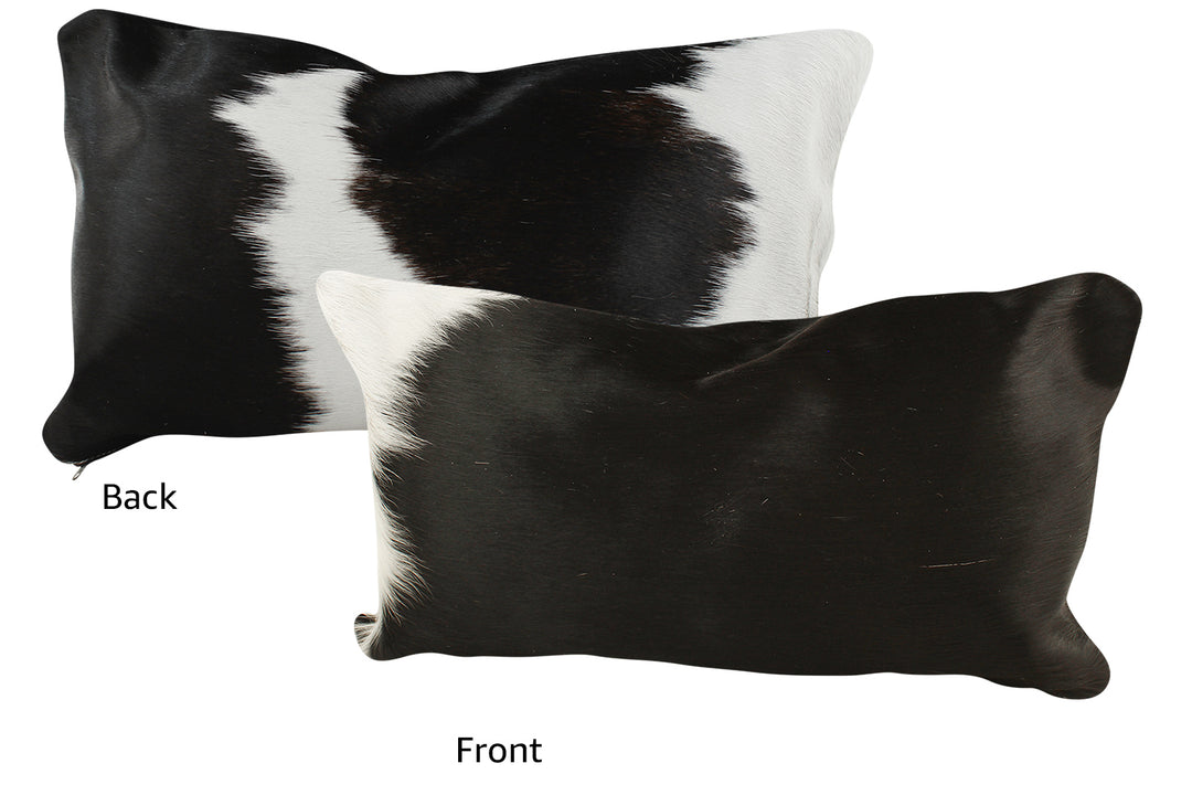 Black and White Cowhide Pillow 12x22 #72079 by Hudson Hides