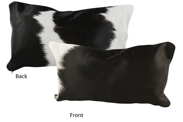 Black and White Cowhide Pillow 12x22 #72079 by Hudson Hides