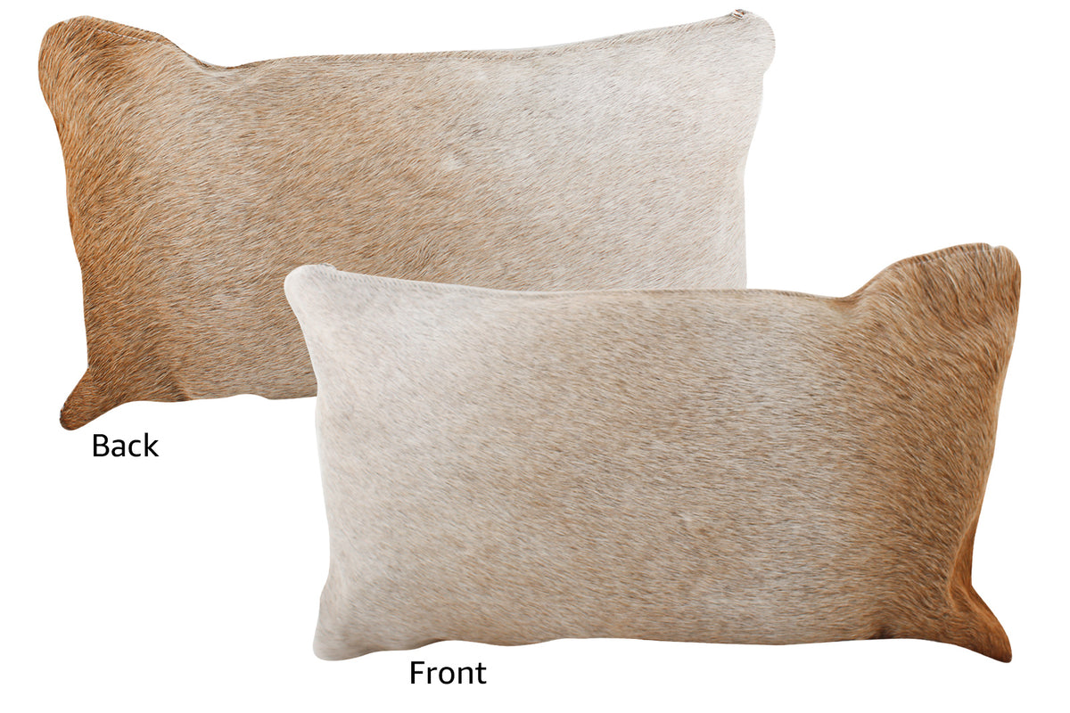Grey with Beige Cowhide Pillow #72412